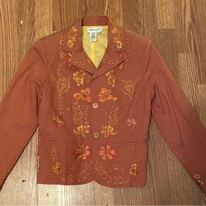 fairycore tan/orange,flower embroidery, looks almost new, no rips/tears